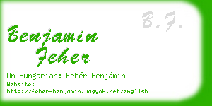 benjamin feher business card